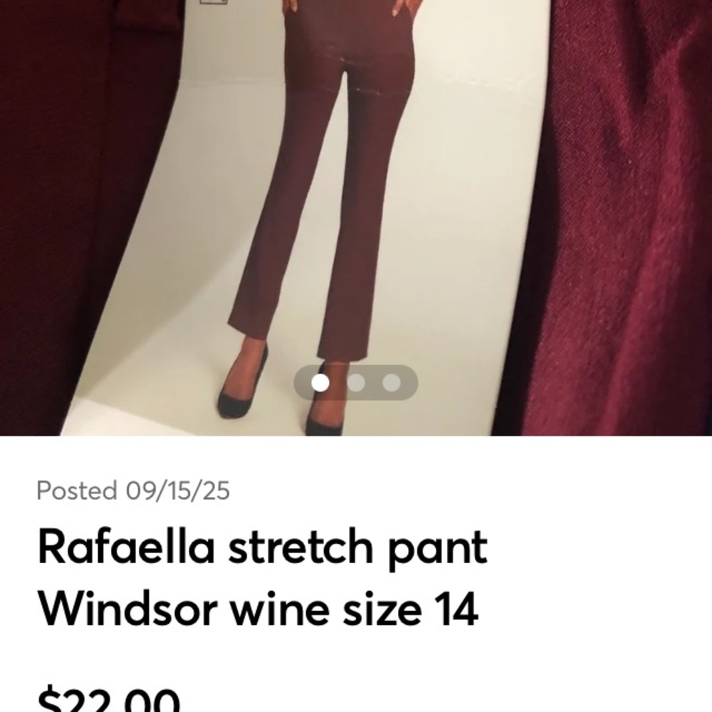 Rafaella Women's Straight Leg Pants in Windsor Wine